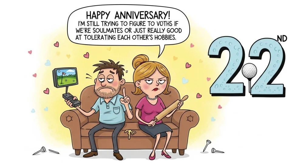 Funny 22nd Anniversary Wishes to Make Them Laugh