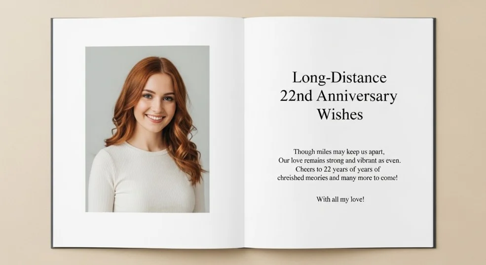 Long-Distance 22nd Anniversary Wishes