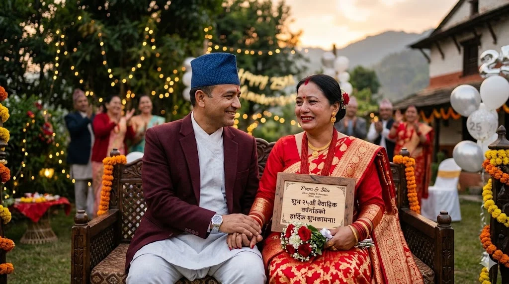 Emotional 25th Anniversary Wishes in Nepali