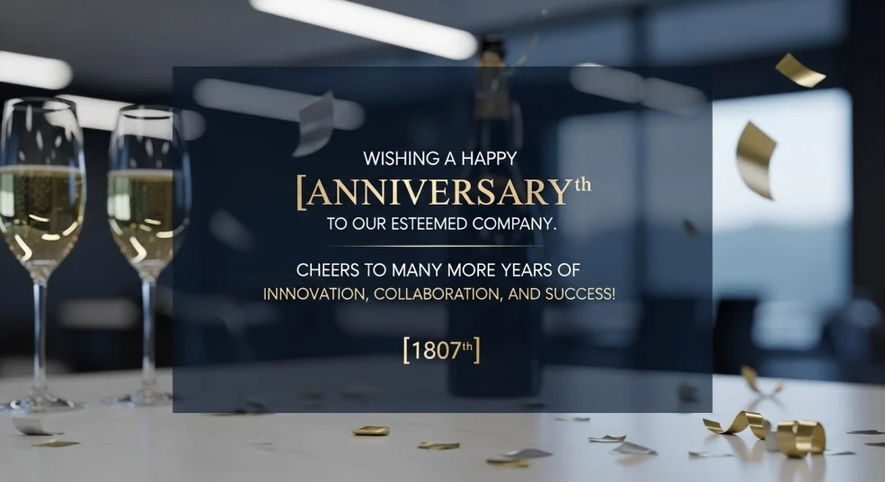 Formal Company Anniversary Wishes