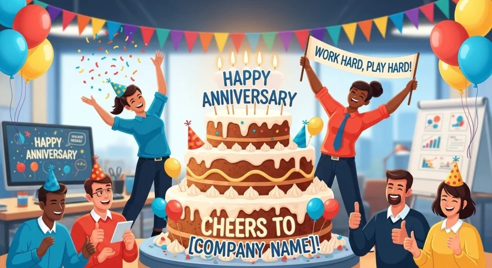 Fun and Casual Company Anniversary Wishes
