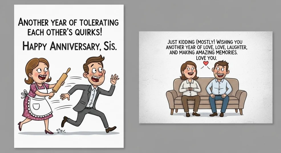 Funny Wedding Anniversary Wishes for Sister