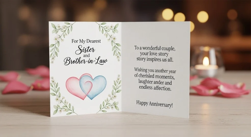 Romantic Anniversary Wishes for Sister and Her Husband