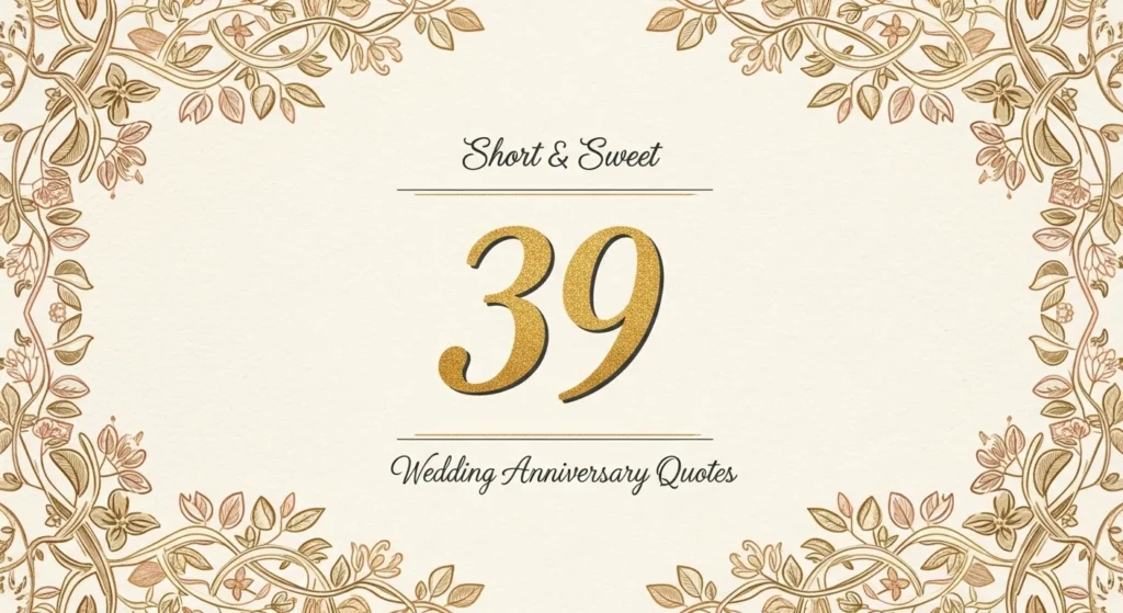 Short & Sweet 39th Wedding Anniversary Quotes