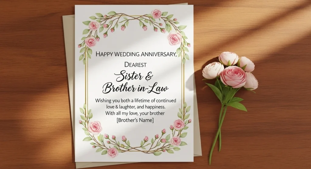 Wedding Anniversary Wishes for Sister from Brother