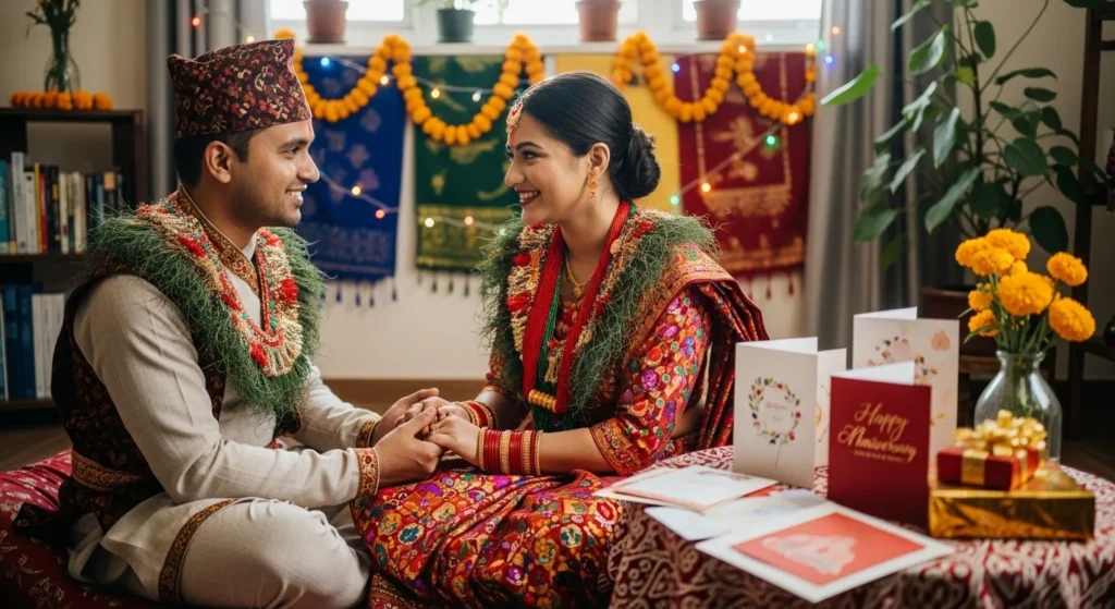 Blessing Anniversary Wishes for Mom Dad in Nepali