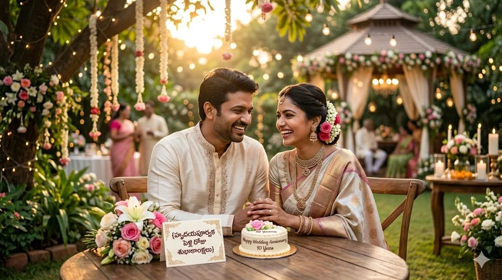 Heartfelt Wedding Anniversary Wishes in Telugu