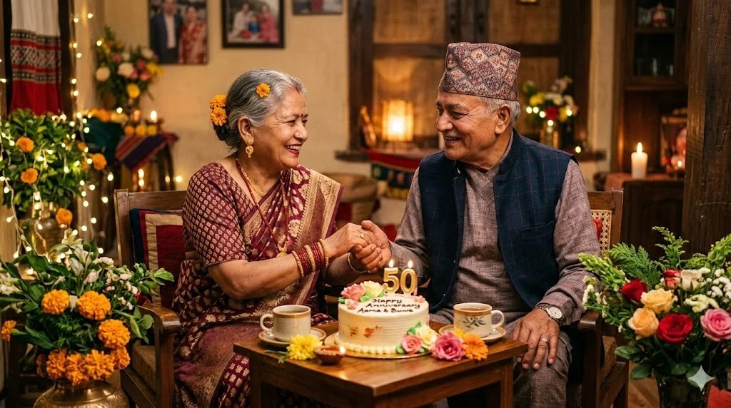 Romantic Anniversary Wishes for Mom Dad in Nepali
