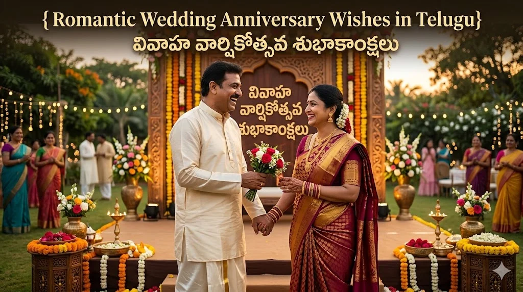 Romantic Wedding Anniversary Wishes in Telugu