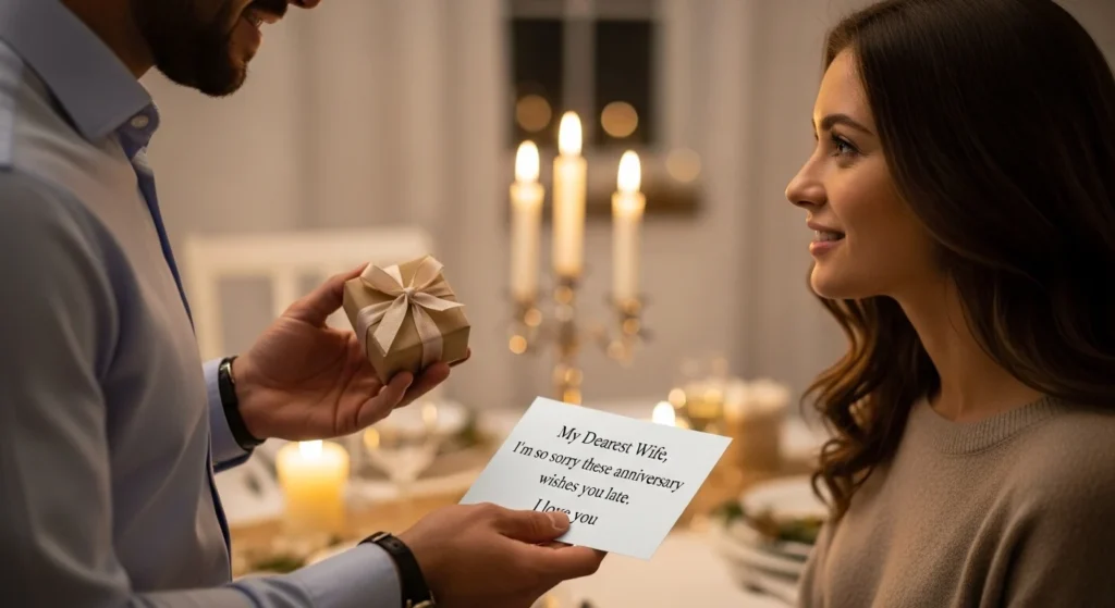 Sorry for Late Anniversary Wishes to Wife