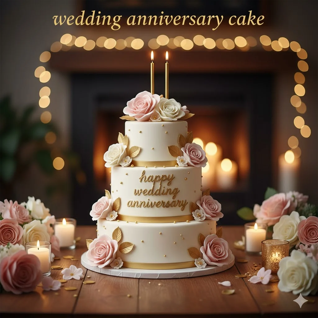 happy wedding anniversary cake
