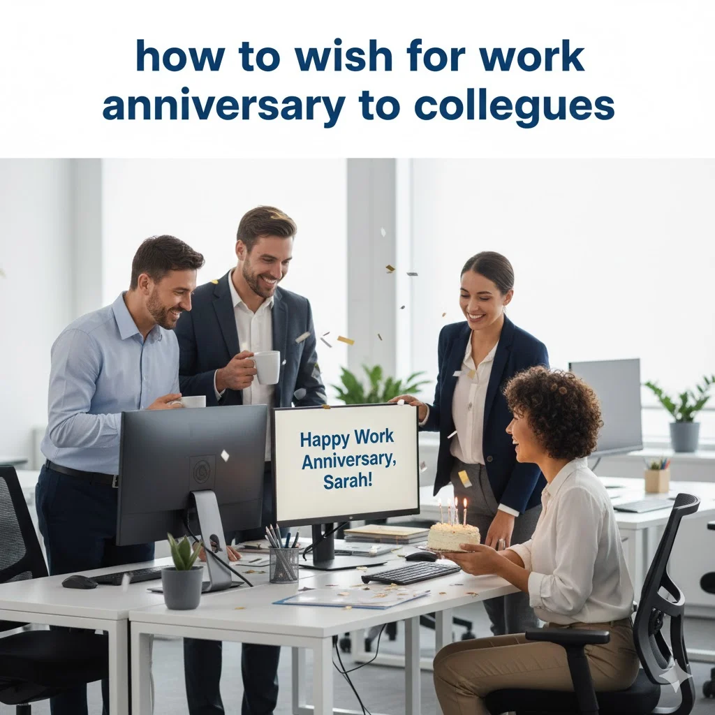 how to wish for work anniversary to colleagues