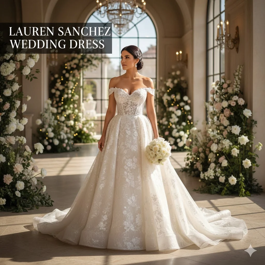 lauren sanchez wedding dress