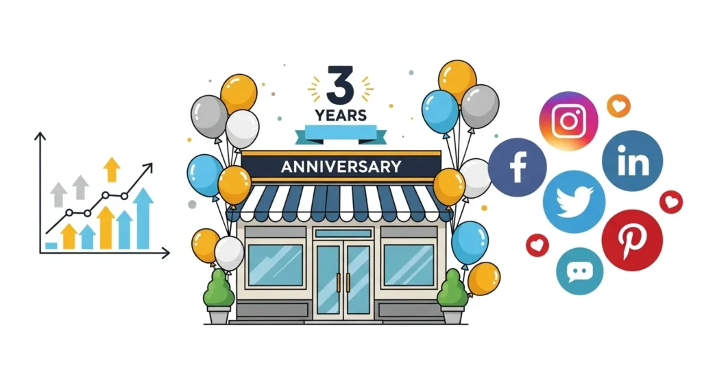 3 year business anniversary captions